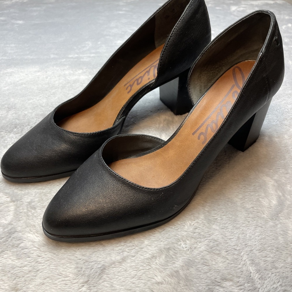 Zodiac Gracie D'Orsay Pumps Heels Womens 10M Black Leather 3" Block Heel